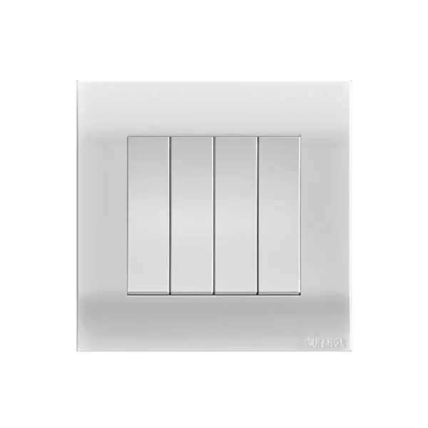 Orange Akoya 4Gang 1Way 16A Switch