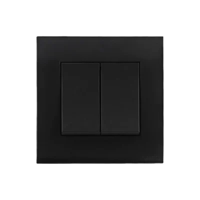 Orange Akoya 2Gang 2Way 16A Switch (Black)
