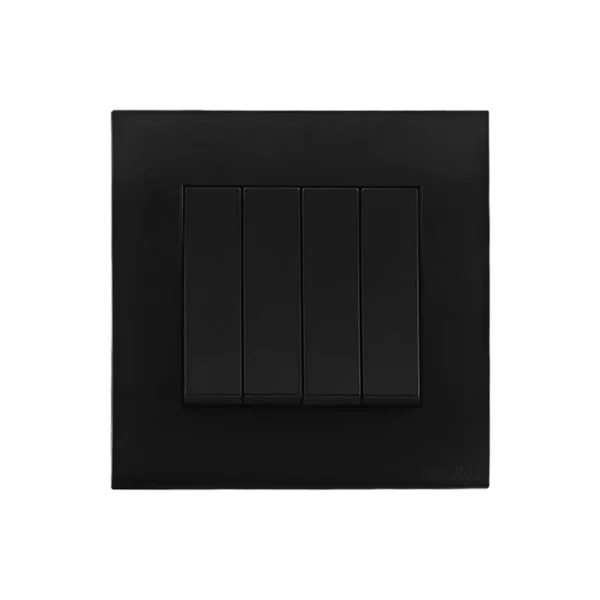 Orange Akoya 4Gang 2Way 16A Switch (Black)