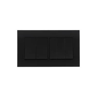 Orange Akoya 5Gang 1Way 16A Switch (Black)