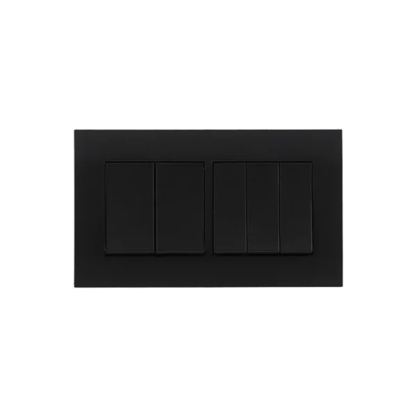 Orange Akoya 5Gang 1Way 16A Switch (Black)