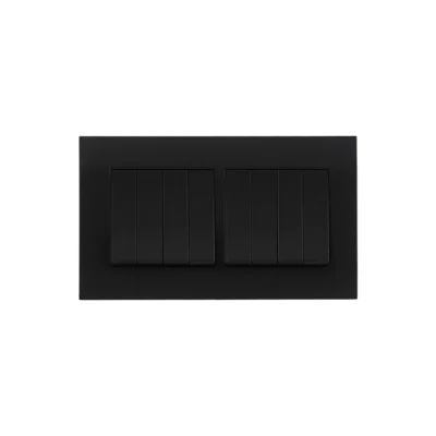 Orange Akoya 8Gang 1Way 16A Switch (Black)