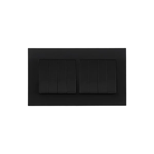 Orange Akoya 8Gang 1Way 16A Switch (Black)