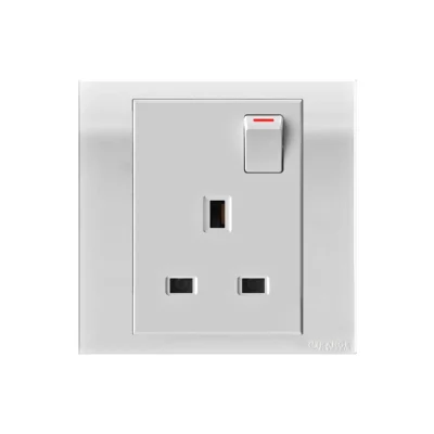 Orange Akoya 13A Single Switched Socket Outlet