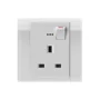 Orange Akoya 13A Single Switched Socket Outlet with Indicator