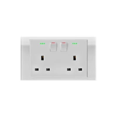 Orange Akoya 13A Twin Switched Socket Outlet with Indicator