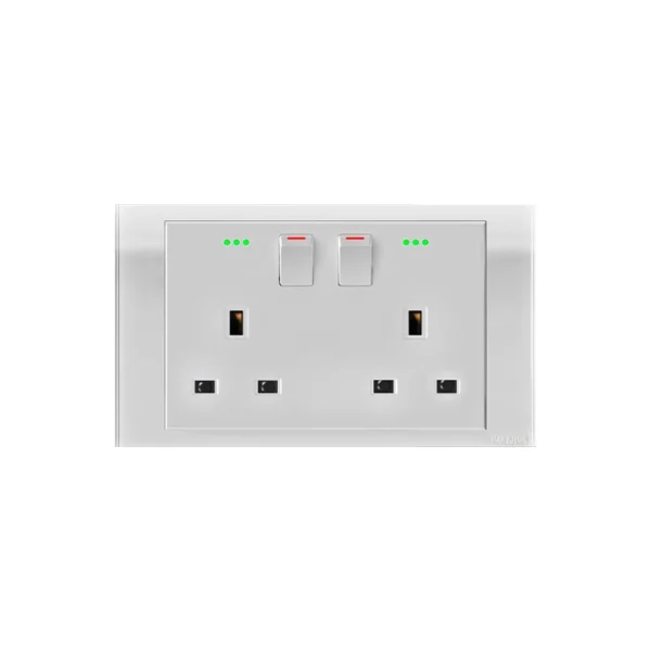 Orange Akoya 13A Twin Switched Socket Outlet with Indicator