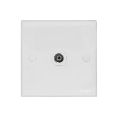 Orange Casablanca TV Co-Axial Outlet (75 Ohm) White
