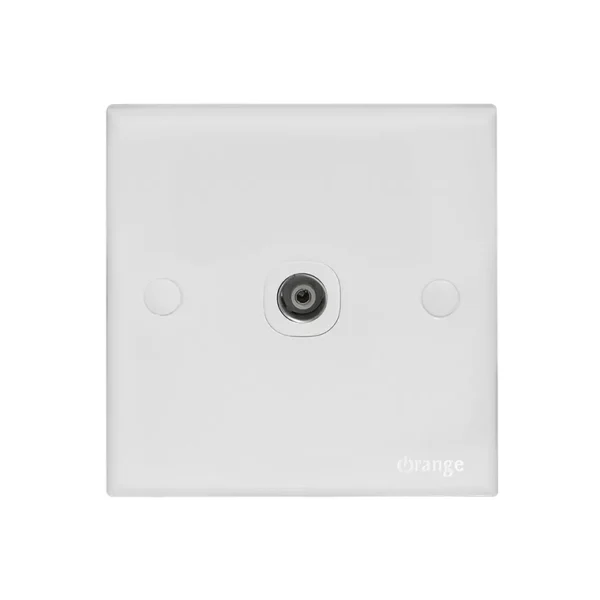 Orange Casablanca TV Co-Axial Outlet (75 Ohm) White