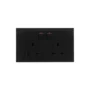 Orange Akoya 13A Twin Switched Socket Outlet (Black)