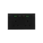 Orange Akoya 13A Twin Switched Socket Outlet with Indicator (Black)